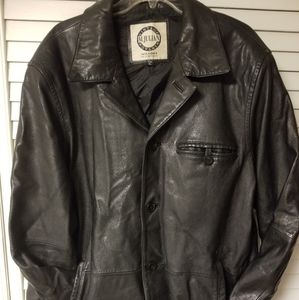 Men's distressed leather jacket
